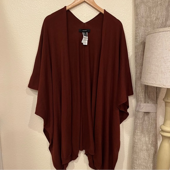 Forever 21 Sweaters - Forever 21 kimono/Cardigan Dark Brick Red OS